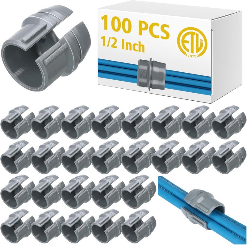 Copkim 100 Pcs Non Metallic Cable Connectors Nm Wire Fixing Buckle Bulk, Labor Saving Snap Style Installation for Wiring, Single 14/2-10/3 Awg, Two 14/2-12/2-14/3 Awg, Etl Certified (1/2 Inch) - Image 1